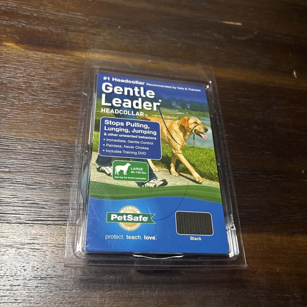 PetSafe Gentle Leader Headcollar Large Black 60-130 lbs No Pull Dog Training NEW